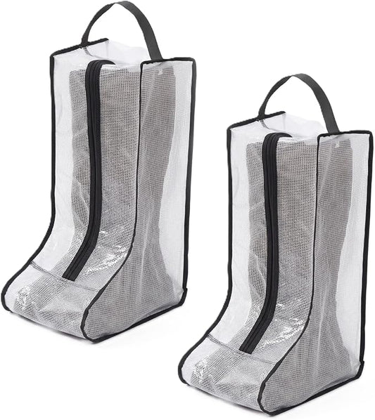 Boots Storage Bag, Portable Shoe Bags for Storage and Travel, Clear Dust Proof Boots Cover Bag, Boot Organizer (Large)