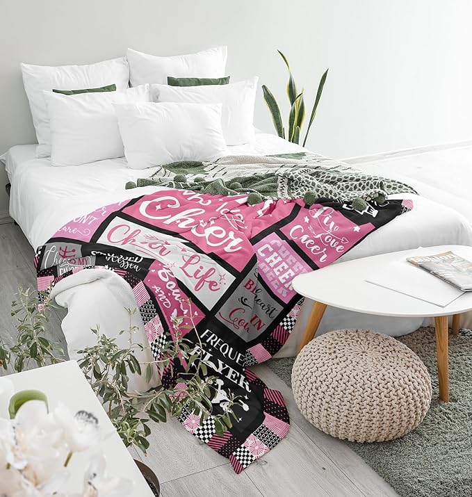 Cheerleader Gifts, Unique Cheer Blanket Gifts for Girls, Best Cheerleading Gift Ideas, Gifts for Cheerleaders Team, Cheer Competition Gifts, Cheerleader/Cheerleading Stuff Soft Blanket 50X40in