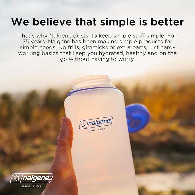 Nalgene 32 oz Wide Mouth Water Bottle | BPA-Free, Durable & Leak Proof, Lightweight Bottle for Hiking & Gym, Work & Travel