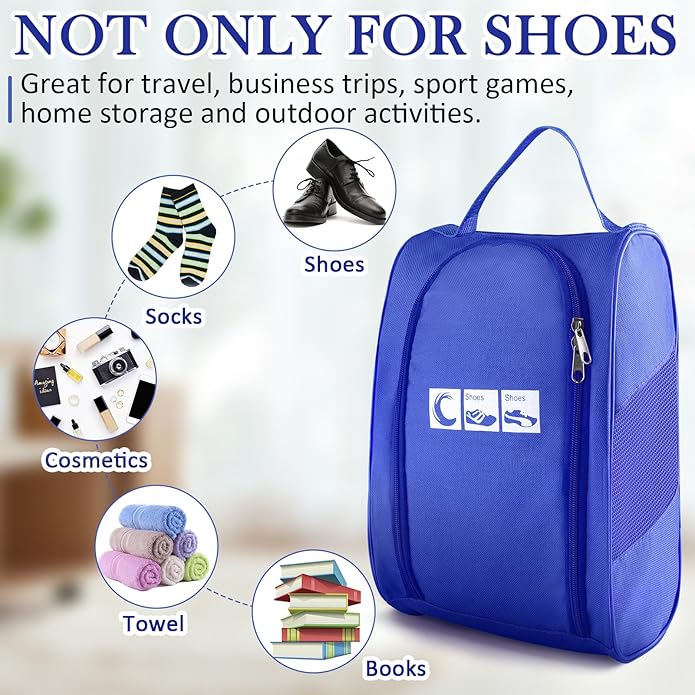 Ailaka Portable Oxford Travel Shoe Bag, Waterproof Shoe Packing Storage Organizer with Zipper Closure