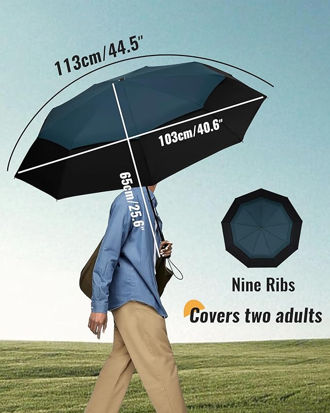 Travel Compact Umbrella Windproof - Portable Automatic for Rain, Folding Umbrella for Men and Women, Portable 210T Fabric