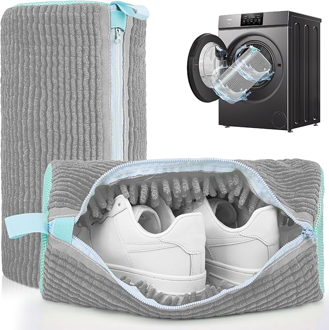 Shoe Washing Machine Bag: 2 Pack Reusable Shoes Cleaning Bags, Heavy Duty Shoe Laundry Bag for Washer & Dryer, 360° Deep Clean for Sneakers Tennis Shoes, Gifts for Women Men
