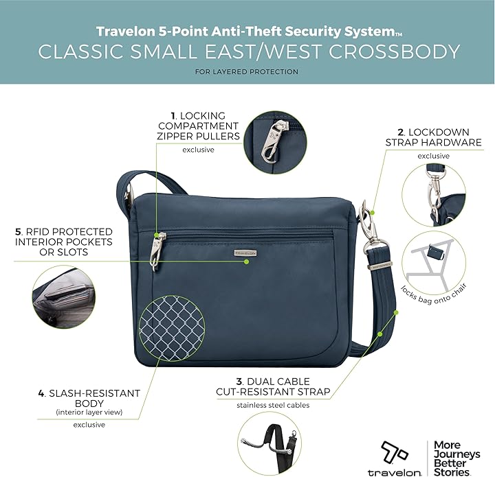 Travelon Anti-Theft Classic Small East/West Crossbody