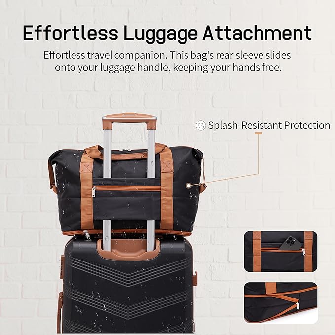 Expandable Luggage Sets 5 Piece, Hard Case Suitcase Set with Spinner Wheels,22x14x9 Airline Approved Carry on,Lightweight Durable Suitcase with TSA Lock (Black)
