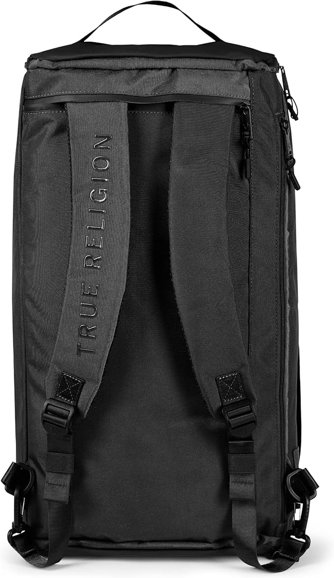 True Religion Convertible Duffel Bag for Travel - Large Gym Backpack for Men and Women, Carry On Weekender Luggage with 16" Laptop Sleeve, Clothes and Shoe Compartment, Overnight Day Carry-On Bookbag