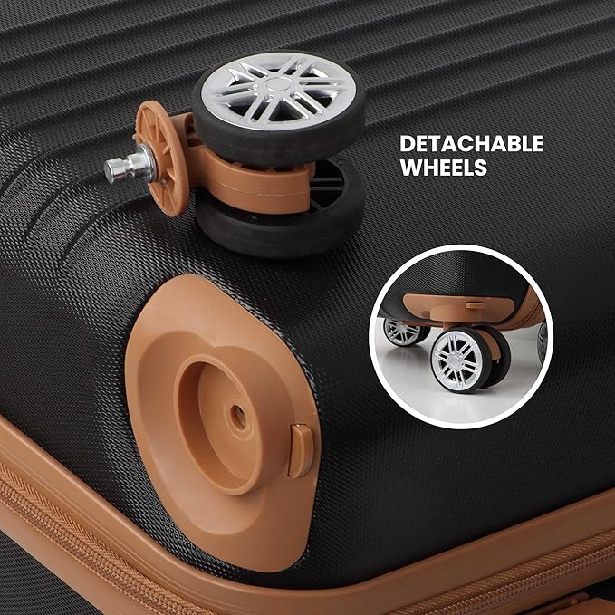 Luggage Sets 3 Piece Carry On Luggage Set 20 Inch Hardshell & Lightweight PP Luggage Suitcase with Detachable Spinner Wheels & TSA Lock 20" Suitcase with Duffel & U-shaped pillow