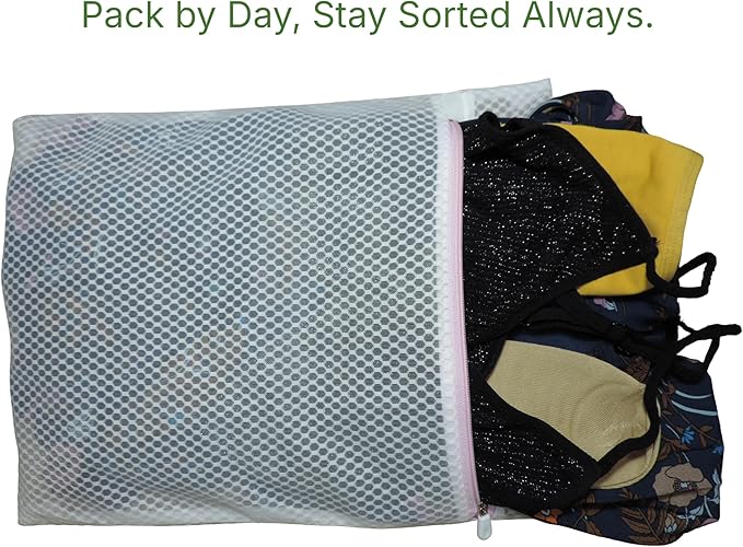 Mesh Laundry Bags for Delicates – 3 Pack (12”×16”) with Color-Coded Zippers, Protects Clothes from Damage, Breathable Honeycomb Mesh, Washer & Dryer Safe bags - Ideal for Bras, Lingerie & Socks