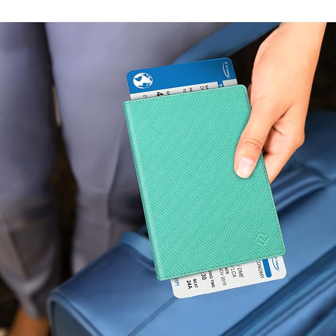 FINTIE Passport Holder, Slim Travel Wallet RFID Blocking Card Case Cover Passport Cover Protector Essentials with Credit Card Slots for Women/Men | Slim, RFID Blocking, Card Case Cover, Essentials, Credit Card Slots