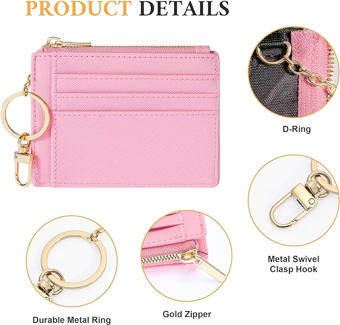 Sodsay Card Case Slim Front Pocket Wallet for Women Credit Card Holder with Keychain | Slim, Front Pocket, Credit Card Holder, with Keychain