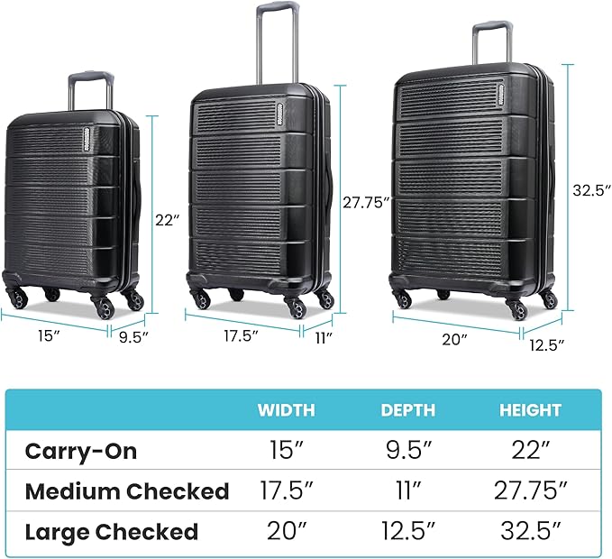 American Tourister Stratum 2.0 Expandable Hardside Luggage with Spinner Wheels, Soft Coral, Carry-on