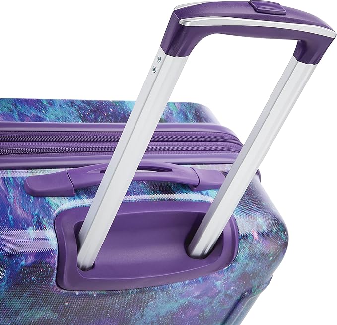 American Tourister Moonlight Hardside Expandable Luggage with Spinner Wheels, Cosmos, Checked-Medium 24-Inch