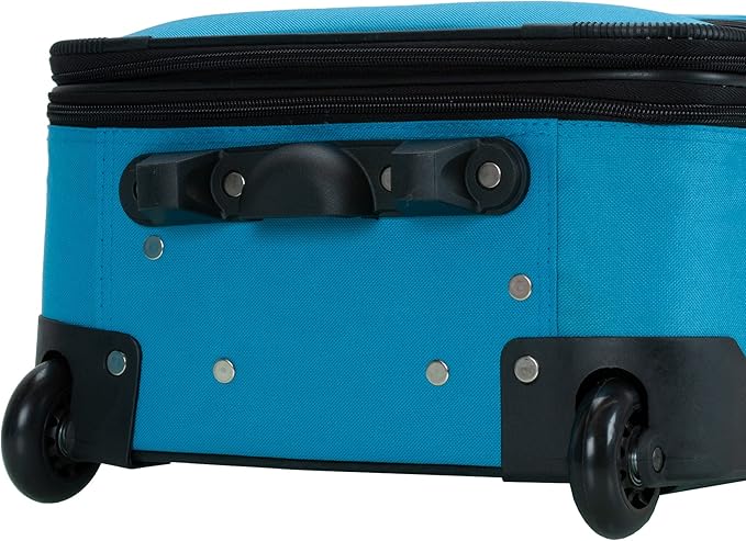 Rockland Journey Softside Upright Luggage Set,Expandable, Turquoise, 4-Piece (14/19/24/28)