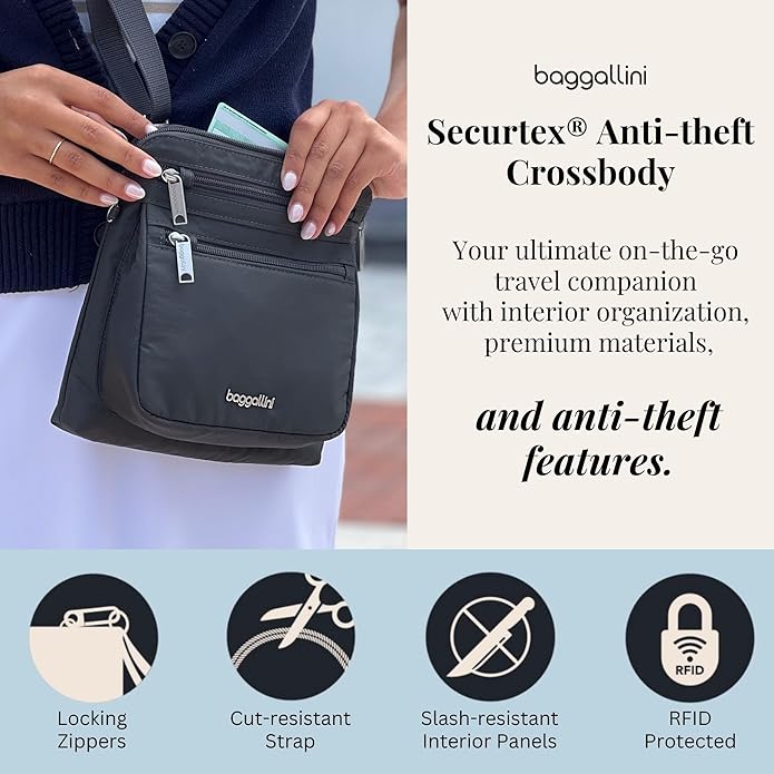 Baggallini womens Securtex Anti-theft Crossbody