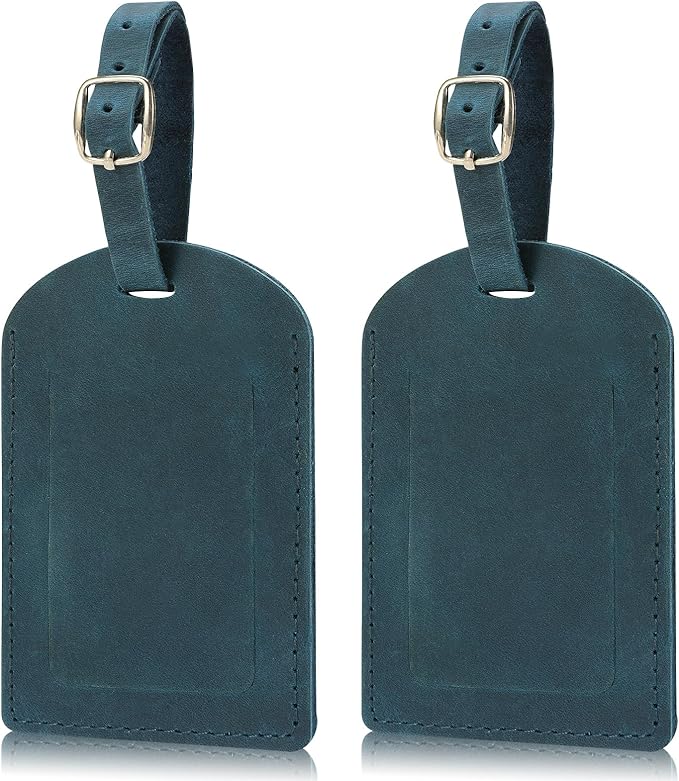 Ringsun Leather Luggage Tag for Suitcases ID Tags Bag Tags for Luggage (2 Pack)