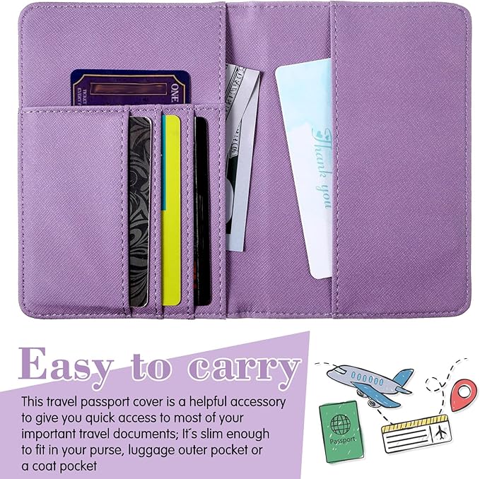 2 Pcs Passport Cover Holder for Travel Waterproof Leather Passport Wallet Case Book Travel Cruise Essentials for Women Men | 2 Pieces, Bridal, Holder, Waterproof, Holder Covers, Travel Wallet