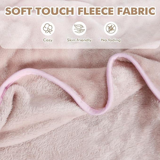 Tirrinia Travel Blanket Airplane Office Poncho 4 in 1 Premium Cozy Fleece Portable Poncho Blankets with Built-in Bag, Pocket