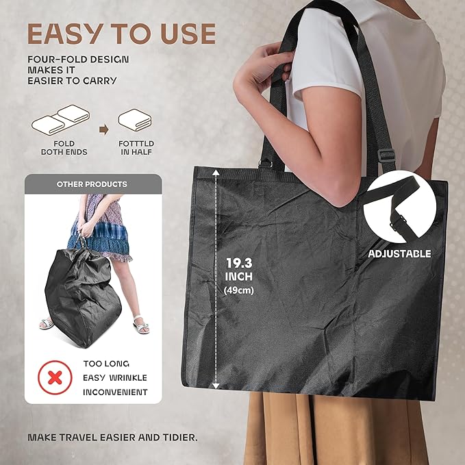 Lazebox 60 inch Garment Bags for Closet Storage and Travel with Zipper Pocket, Heavy Duty Waterproof Hanging Suit Bag with Handles for Suits, Coats, Jackets, Shirts, 1 pack