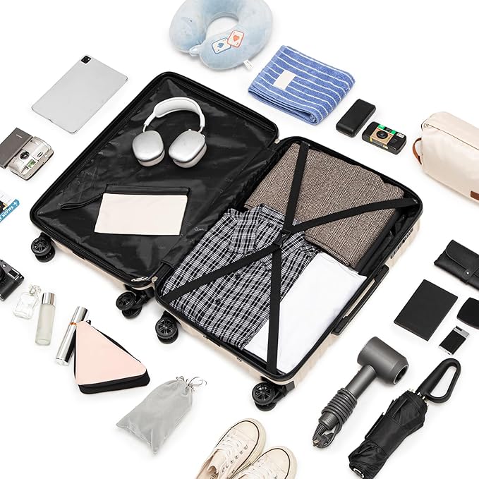 Luggage Sets 5 Piece Suitcases with Wheels, Suitcase Set ABS Hard Case Luggage with Spinner Wheels Durable Travel Luggage