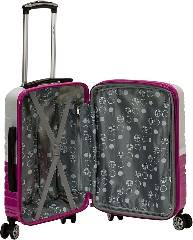 Rockland Melbourne Hardside Expandable Spinner Wheel Luggage, 2TONEWHITE, 2 Piece (20"/28")