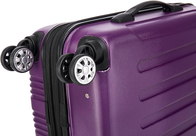 Rockland London Hardside Spinner Wheel Luggage Set, Purple, Carry-On 20-Inch and Tote 14-Inch (F1902-PURPLE)