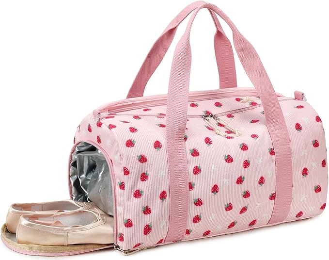 BTOOP Duffle Bag for Gym Sports Women Girls Workout Travel Bag Weekender with Shoe Compartment and Wet Pocket