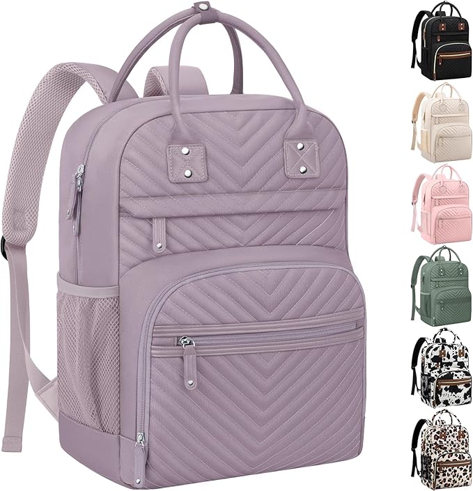 Tenot Diaper Bag Backpack for Women Large Capacity with Insulated Pockets Multifunctional Diaper Bags For Baby Girl Boy Waterproof Baby Bags For Mama Maternity Travel Bag Purple