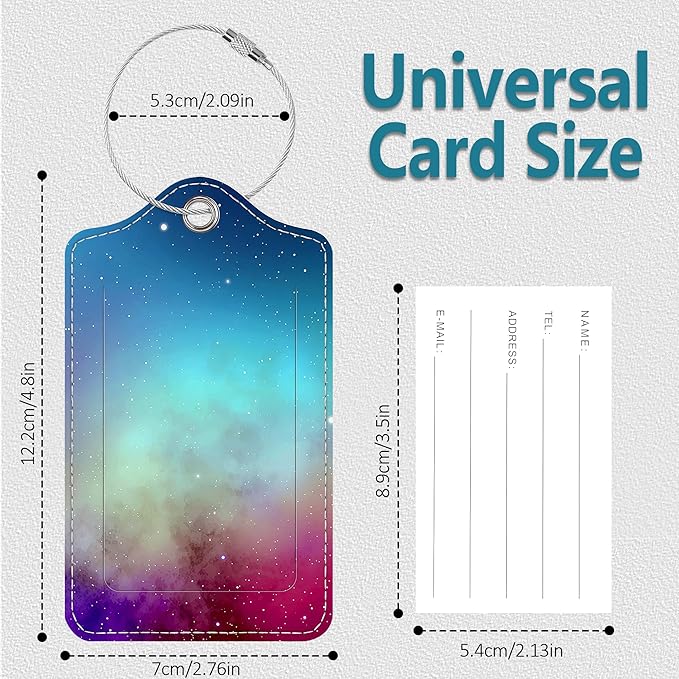 Luggage Tags for Suitcases, 4 Pack Cute PU Leather Suitcase Tag Identifiers TSA Approved with Stainless Steel Loop and Address Card for Baggage Tag for Cruise Airport Travel Essentials by Chelmon
