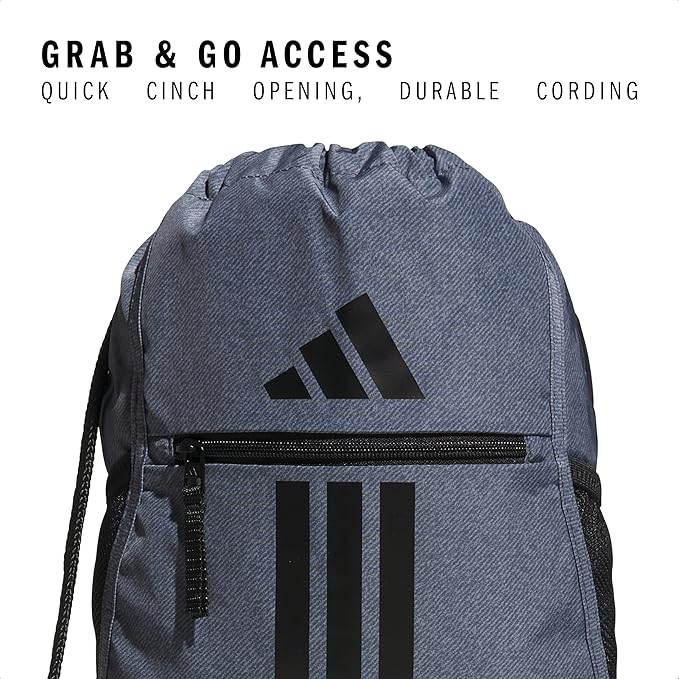 adidas Alliance Sackpack – Drawstring Backpack for Sports, Small Gym Bag