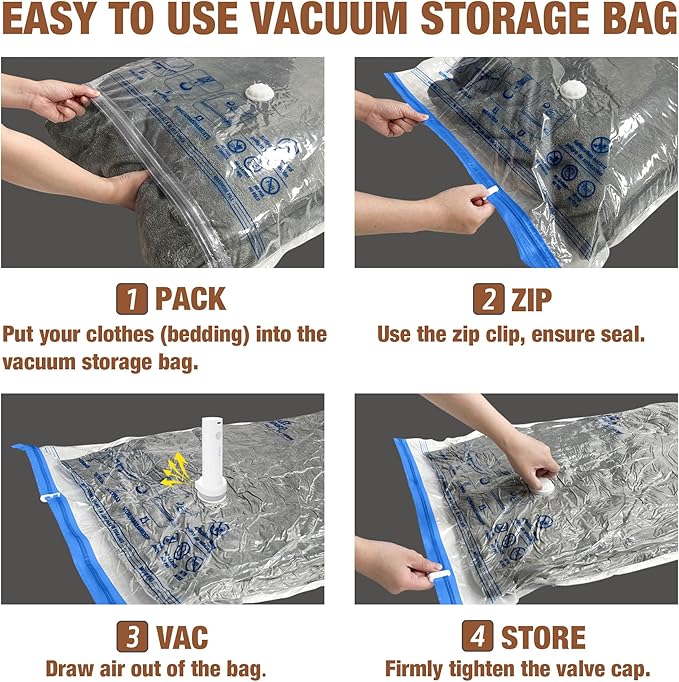 Travel Vacuum Bags with Electric Pump, Vacuum Travel Bags for Luggage and Suitcase, Clothes Clothing, Small 10 Pack