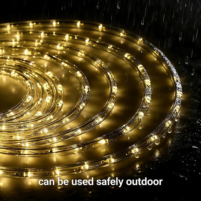 LED Rope Light, 20Ft LED Strip Lights Outdoor Waterproof Decorative Lighting for Indoor/Outdoor Decorations, Deck, Patio, Party and Bedroom Decorations (Wram White)