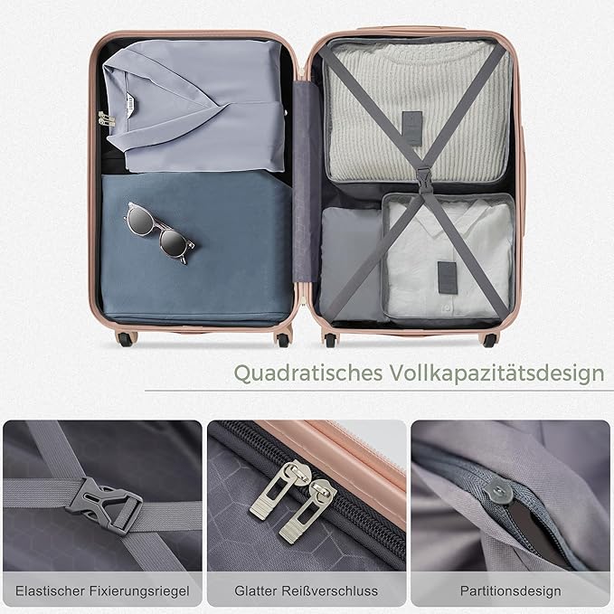 Merax 3 Piece ABS Hardshell Luggage Sets Spinner Wheel Suitcase