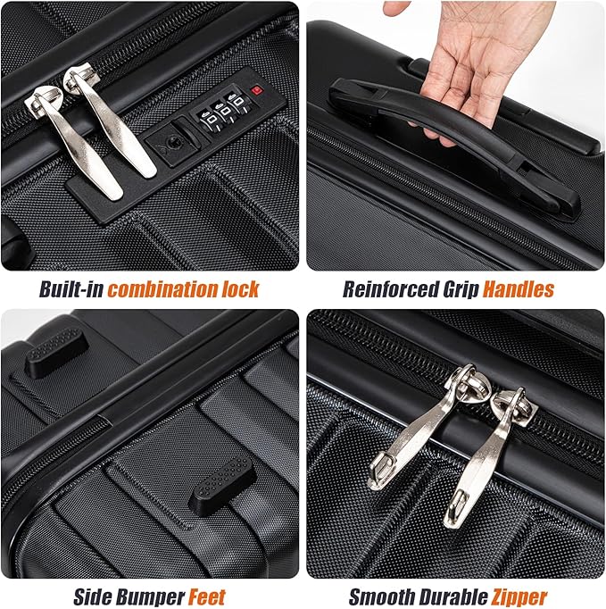Luggage Sets 5 Piece Suitcases with Wheels, Suitcase Set ABS Hard Case Luggage with Spinner Wheels Durable Travel Luggage
