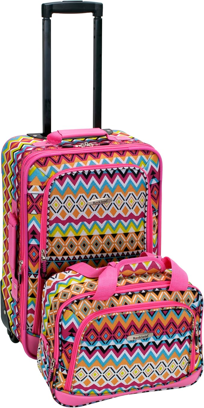 Rockland Fashion Softside Upright Luggage Set, Tribal, 2-Piece (14/19)