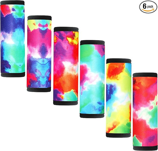 Luggage Handle Wrap 6 Pack-Neoprene Luggage Handle Wraps for Suitcase/Beach Bag/Backpacks Bright Suitcase Identifiers Travel Accessories for Airplane (Gradient02)
