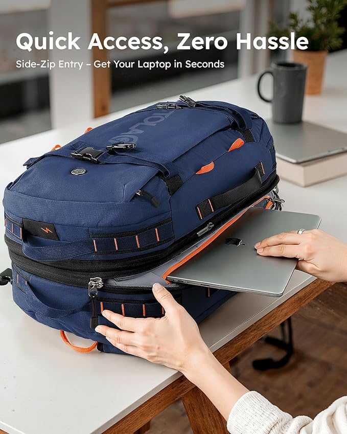 Tolaccea Travel Backpack for Men Women, 40L-50L Carry On Backpack with Wet Dry Compartment, Flight Approved Laptop Daypack Fits 15.6", Convertible Expandable Large Rucksack Duffel Bag for Work Travel