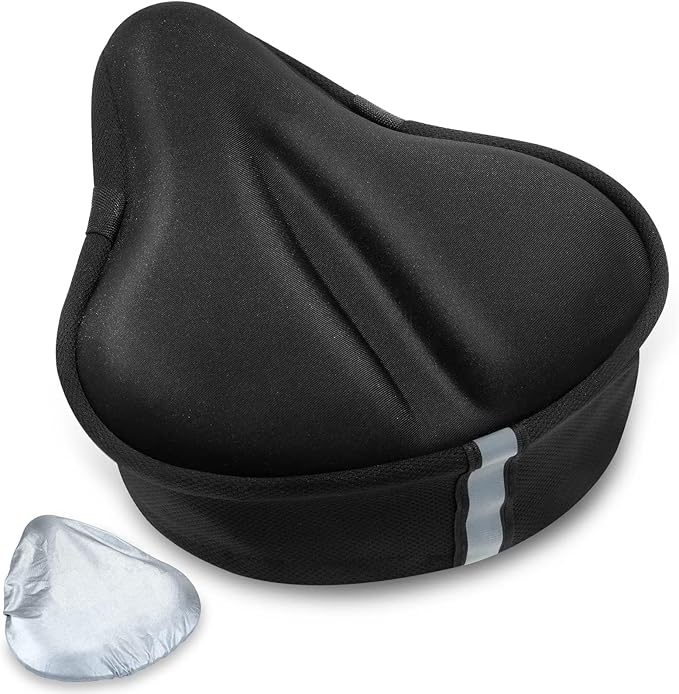 Bike Seat Cushion, Gel Seats Cover, Bicycle Covers, Bike Seat Cushion for Women Men Comfort Compatible, Suitable for Outdoor and Indoor (11x10 inch)