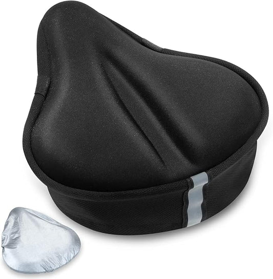 Bike Seat Cushion, Gel Seats Cover, Bicycle Covers, Bike Seat Cushion for Women Men Comfort Compatible, Suitable for Outdoor and Indoor (11x10 inch)
