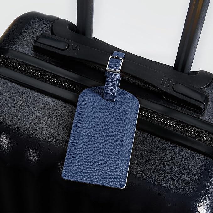 3 Pack Luggage Tags for Suitcases, TSA Approved Bag Tags, Baggage Tags with Privacy Protection, Travel Essentials Luggage Accessories, Navy Blue