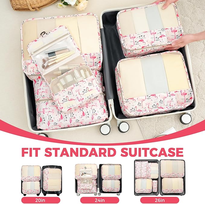 BAGAIL 9 Set Packing Cubes with Packing List Luggage Packing Organizers for Travel Accessories