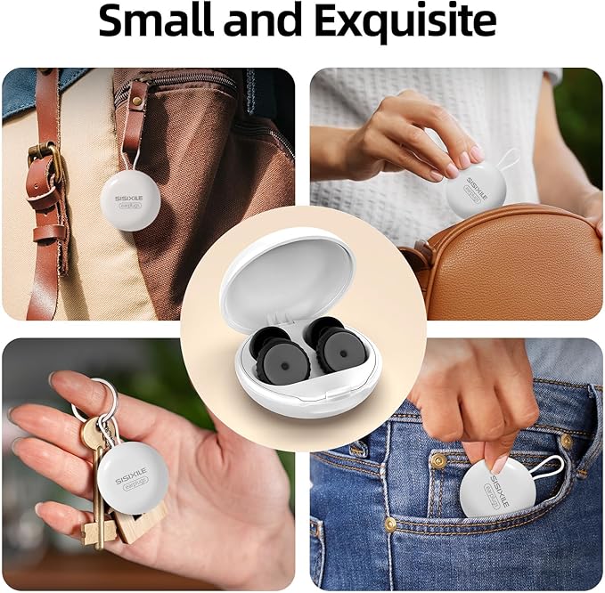 Noise Cancelling Earplugs 2 Pairs for Sleeping, Travel, Office - Soft Silicone Earplugs, 35dB Noise Reduction, Comfortable, Reusable, Multiple Sizes XS/S/M/L for Snoring, Focus & Study - Black & Pink