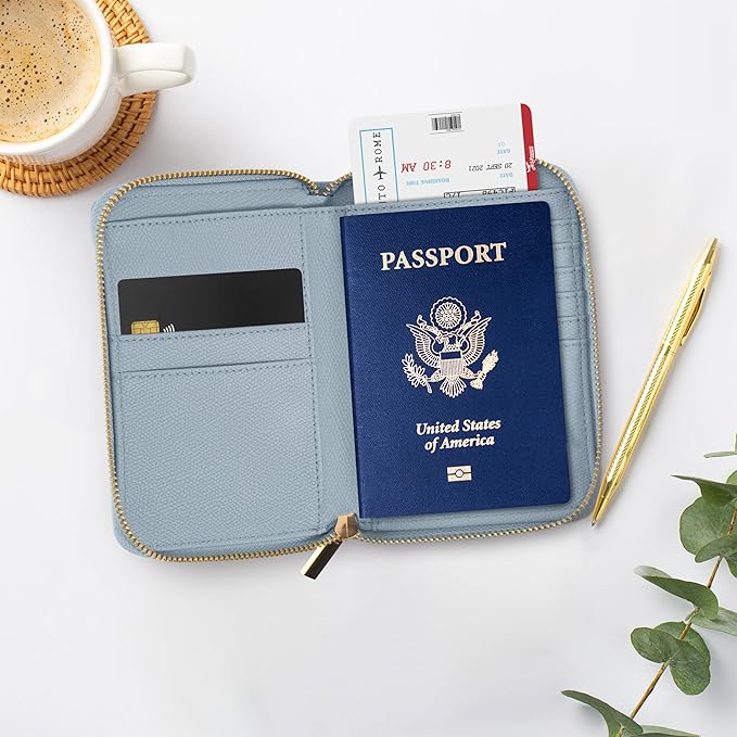 Beautiful Passport Holder for Travel with Wristlet Strap - All-in-One Wallet for Women with Card Slots and Tassel Keychain - Perfect RFID Blocking Case to Keep Your Travel Documents Organized & Safe