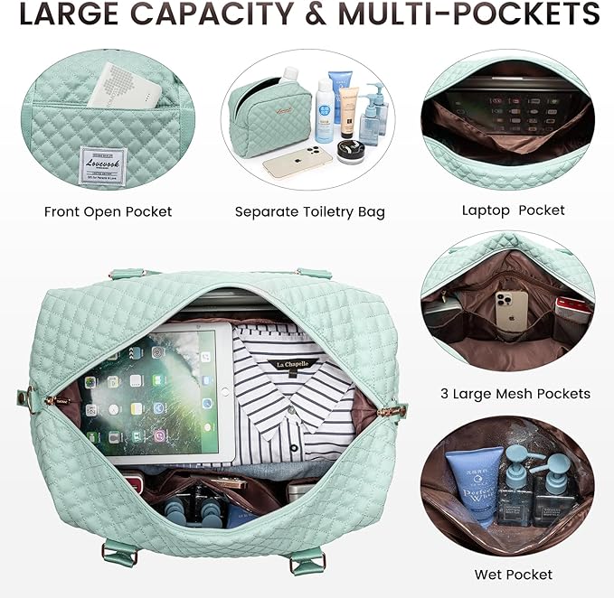 LOVEVOOK Travel Duffle Bag,Weekender Bags for Women with Shoe Compartment，Carry on Overnight Bag with Toiletry Bag,Gym Duffel Bag with Wet Pocket, Hospital Bags for Labor and Delivery