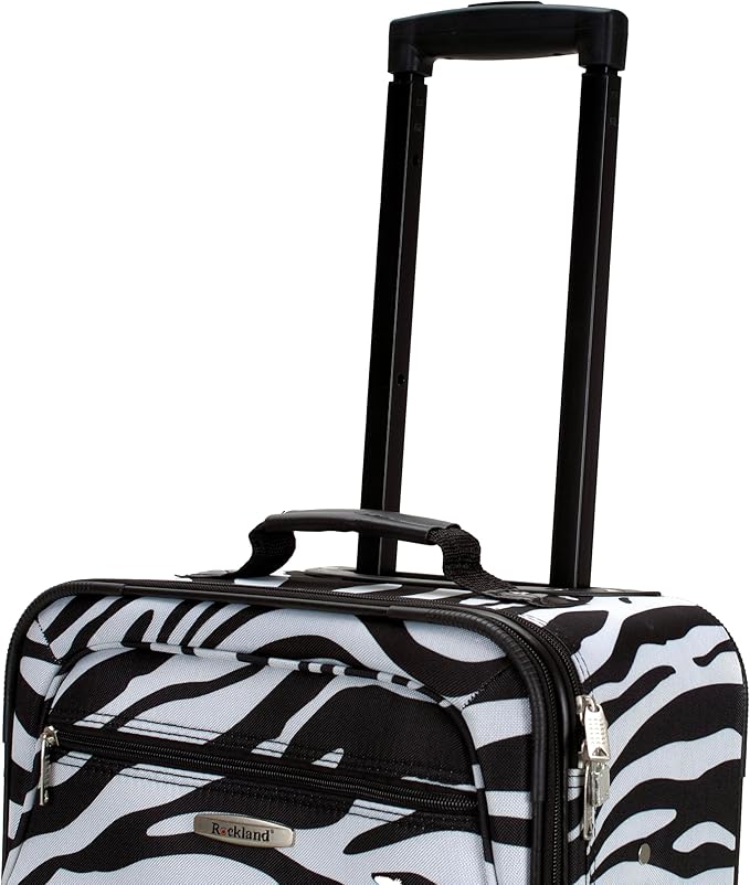 Rockland Fashion Softside Upright Luggage Set,Expandable, Zebra, 2-Piece (14/19)