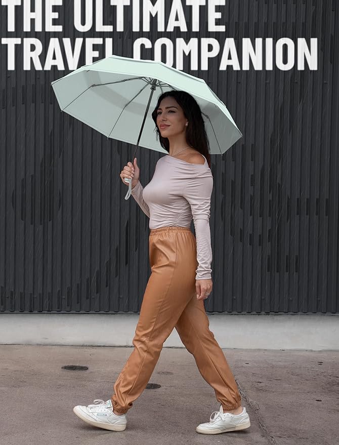 REPEL Windproof Travel Umbrella - Compact & Withstands Winds up to 85MPH , Strongest Premium Auto Folding Umbrella for Rain and Sun - Durable, Light & Portable for Women & Men , Fits Backpack & Cars