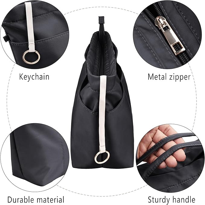Vercord Purse Insert Organizers for Tote Handbag Bag in Bag with Zipper Liner Bag Organizer for Women 14 pockets