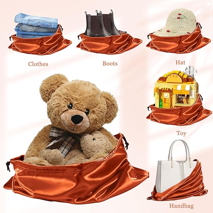 P Pothuiny 2 Pcs Satin Dust Bags for Handbags
