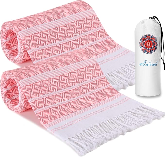 2 Pack Turkish Beach Towels Vacation Essentials Quick Dry Sand Free Women Happy Birthday Gift Ideas Mom Mother Wife Sister Her Teacher Best Friend Retirement 50th 40th 30th Godmother Proposal