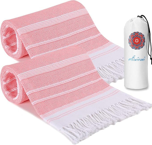 2 Pack Turkish Beach Towels Vacation Essentials Quick Dry Sand Free Women Happy Birthday Gift Ideas Mom Mother Wife Sister Her Teacher Best Friend Retirement 50th 40th 30th Godmother Proposal