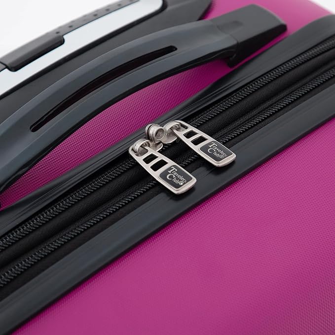 Travelers Club Chicago Hardside Expandable Spinner Luggage, Fuchsia, 22" Carry-On