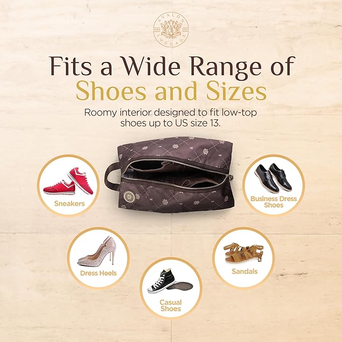 Shoe Bags for Travel - Footwear Organizer for Suitcases, Gym, Work Trips | Signature Edition (Brown Premium)